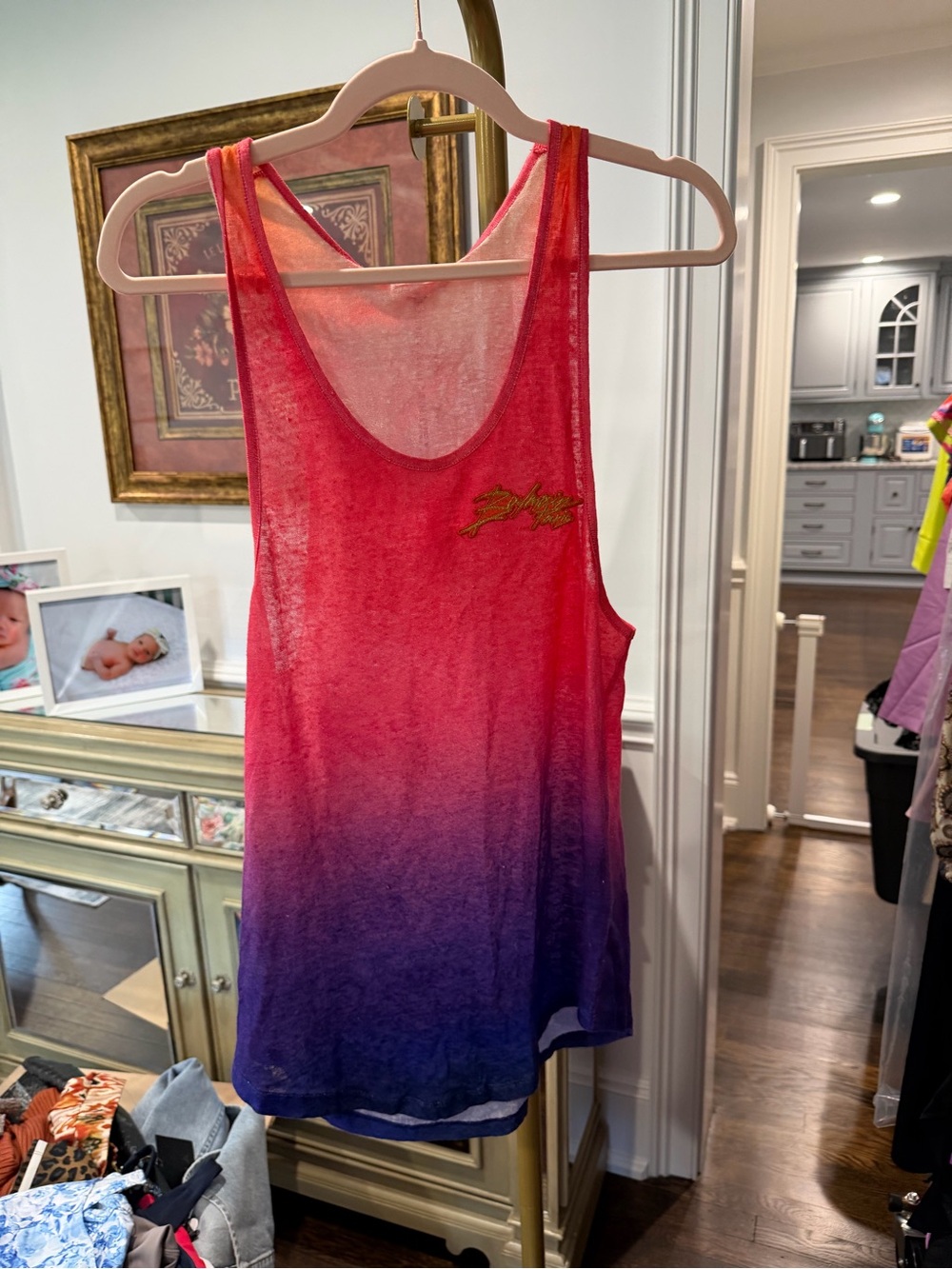 Balmain Ombre Pink to Purple Tank Top